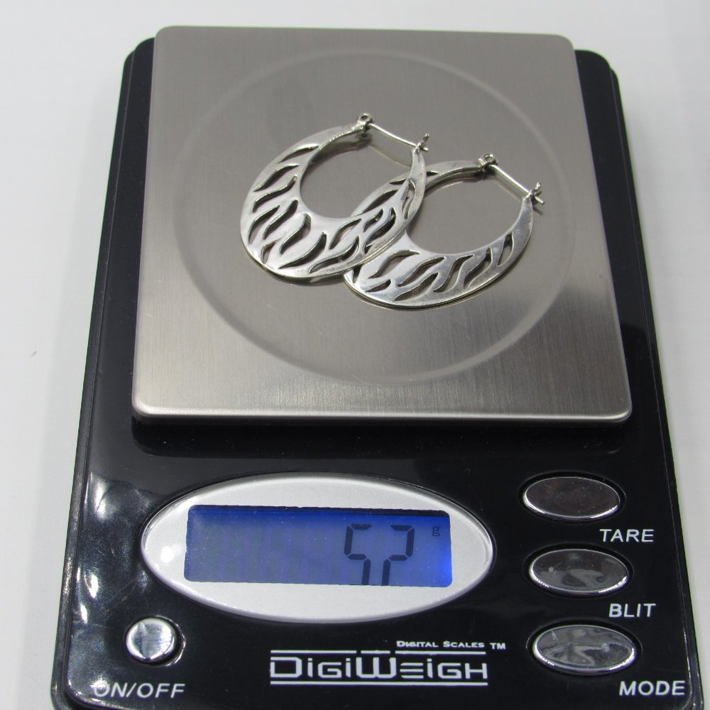 Sterling Stylish Unique Pattern Dangle Earrings - image 4